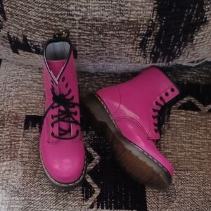New Pink Lace-Up Ankle Boots - Size 6 US